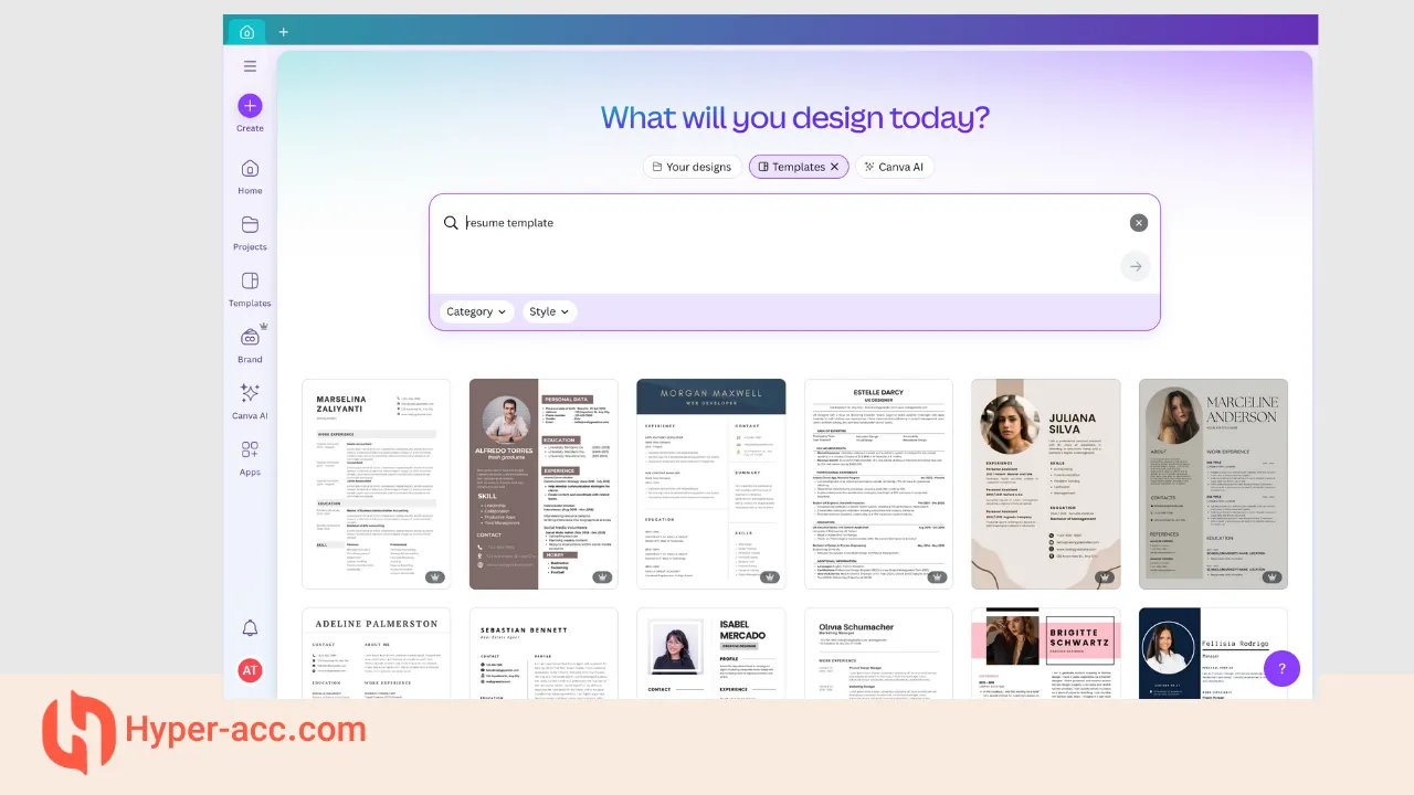 قالب رزومه canva