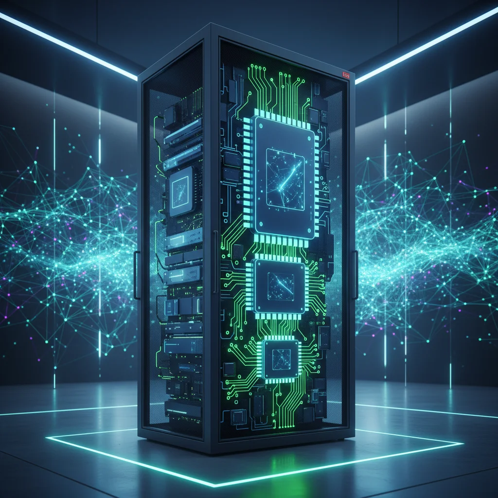 تصویر مفهومی از تراشههای حافظه در مرکز داده برای کاربردهای هوش مصنوعی