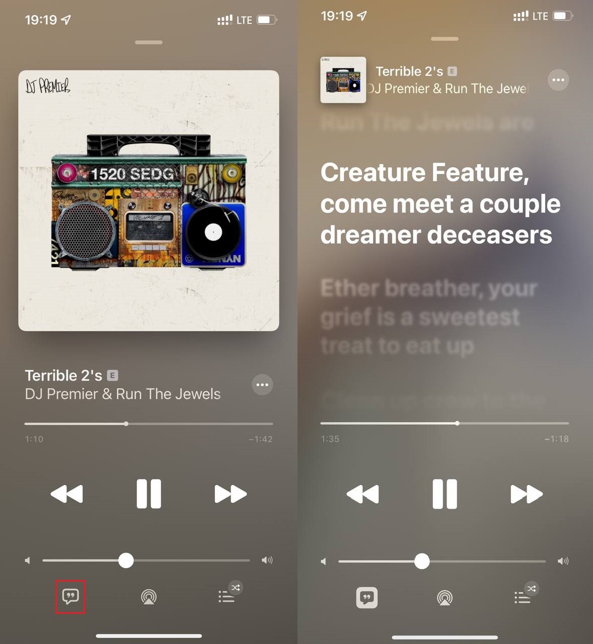 متن آهنگ در اپل موزیک